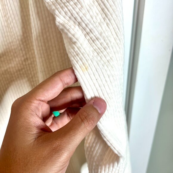 J. Jill Cream Corduroy Button Down Shacket Barn Chore Cottagecore Size Large - Picture 7 of 7